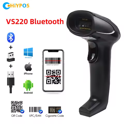 CHIYI VS210 Handheld Wirelress Barcode Scanner AND VS220 Bluetooth 1D/2D QR Bar Code Reader PDF417 f