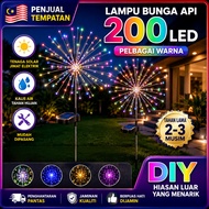 Solar Fireworks Garden Light Lampu Taman Outdoor LED Multi Color Auto On Kalis Air Laluan Rumah Pati