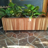 Wooden flower pot/Pot bunga besar/Pot kayu panjang kayu bengkirai