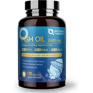 Nature Target Fish Oil 2400 mg Omega 3-6-9 Plus Vitamin E & D3 (120 Softgels) (No.3627)