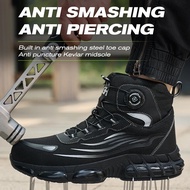 Rotating Button Safety Shoes Men Anti-smash Anti-puncture Boot Work Shoes High top Men Sport Shoes S