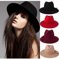 Vintage fedora hat jazz hat Lady Girls Wide Brim Felt Man Hat