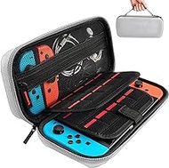 daydayup Carrying case for Nintendo Switch OLED and Switch Console - Grey Protective Hard Portable Travel case Shell Pouch for Nintendo Switch Console &amp; Accessories