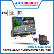 3 LENS DASH CAM | 4 INCH DISPLAY SCREEN | HD | CAR DVR | DASH CAM | CAR ACCESSORIES