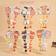 MESHOPMY 3 Pcs Set Magnetic Snap Keychain, Resin Cartoon Animal Keychain, Charms Mini Magnetic Keych