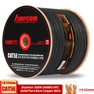 ☀AVAILL☀  AMPCOM 30M/50M/100M Network Cable  23AWG OFC Solid Pure Bare Copper Wire CAT6/CAT5E 550MHz