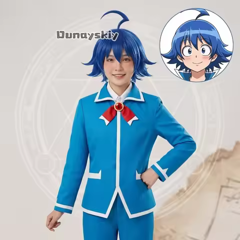 Suzuki Iruma Cosplay Anime Welcome To Demon-School Costume Wig Blue School Uniforms DK Man Halloween