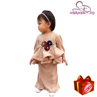 Baju Raya kurung baby girl [Peplum Anakanda.my] + Free gift (Nude) 2023