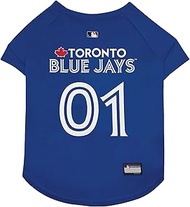 Official MLB Toronto Blue Jays Pet Jersey for Dogs & Cats, Size Large - Stylish Baseball Jersey for 
