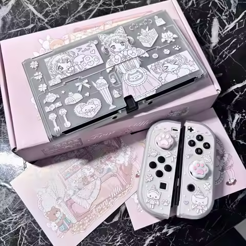 Kawaii Switch 2 Protective Case Anime Girl Gamin Console Dock Cover for Nintendo Switch 2/OLED Joy-C
