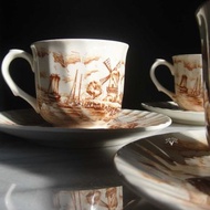 【老時光 OLD-TIME】早期日本製精美冰裂紋茶具組(5杯5盤1壺)