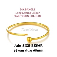 Dora Charm 24K Gold Bangle/Gelang Tangan（Tahan basahan dan blh pakai Hari Hari)