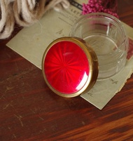 古董紅色琺瑯玻璃罐 乳液罐 W563