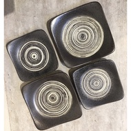 Hand-Cut Square Plate Ceramic Tableware Bowl