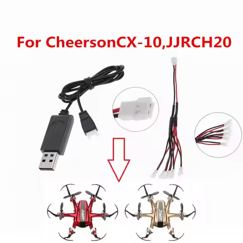 USB Charger Set 1 to 5 Parallel Cable PH1 25 for JJRC H20 Cheerson CX 10 CX 10A Mini RC Drone 3 7V L