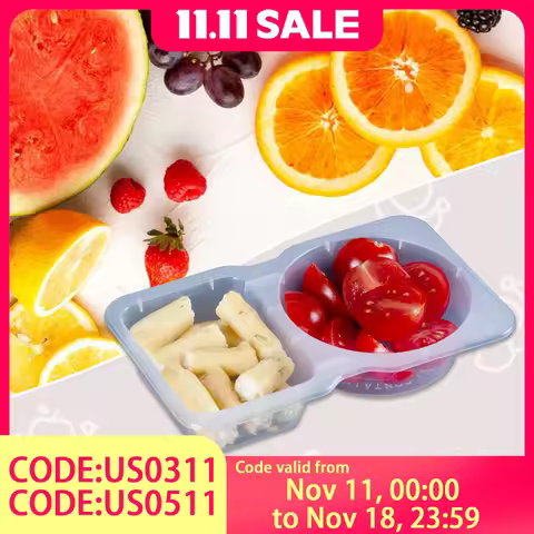 Disposable 2-Compartment Sauce Cup - Dual-Section Dipping Container with Lids, Perfect for Condiment