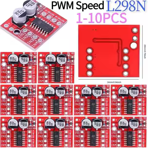 1-10PCS L298N Driver H Bridge Mini Dual DC Motor Module 2.5A Two Channel Reversing PWM Speed Compone
