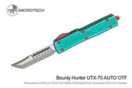 【angel 精品館 】Microtech UTX-70 Bounty Hunter賞金獵人戰損綠鋁柄石洗刃419-10