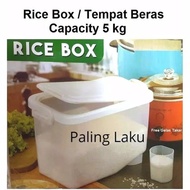 rice box/ tempat beras/kotak beras 5 kg - putih