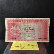 uang asing 100 dollar Hongkong 1973 UA9LK