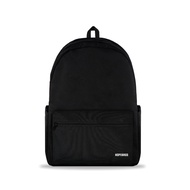 Men's Black Plain Simple Basic School Backpack 15L Capacity
