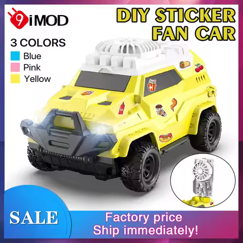 9IMOD RC Car DIY Sticker Fan Car 2.4GHz 4CH 10KM/H 1:24 Fan Car 30M Fan Car 2in1 Kid Toys