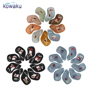 [vsrhkq] 9Pcs Golf Iron Head Covers Set, Fun And Portable  Headcover 4-9, P, A, S, Beginner Protecti