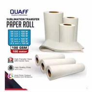 QUAFF Sublimation Paper 100gsm 24inches | 36inches /44inches 100meters/Roll