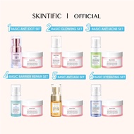 SKINTIFIC 2Pcs Brightening Set Serum + MSH Niacinamide Moisturizer Skincare Whitening Gel + Anti Dar