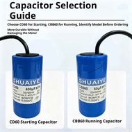 CD60 100UF-500UF Starting Capacitor CBB60 25UF-60UF Running Capacitor blue