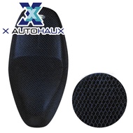 X AUTOHAUX XL Heat Resistant Breathable Seat Saddle 3D Mesh Cover Black Blue for Motorcycle