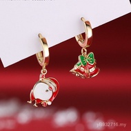 Light Luxury Hair Earrings 999 Niche Bell New Style Earrings Trendy Winter Christmas Sterling Silver