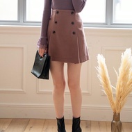 日本 GRL - 英倫風A字修身短裙-可可棕