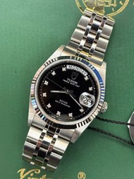 🌈🌈新返貨啦🌈🌈🖤🖤TUDOR PRINCE DATE+DAY 76214🖤🖤💎原裝黑色鑽石字面💎🧡🧡36mm 18K白金圈 全鋼款式 🧡🧡狀態一流👍🏻👍🏻VU1697（廣華街店）