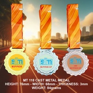 BE-MT118 Metal Hanging Medal Durable Cast Alloy with Lanyard Medal Besi
