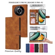 Realme 11 Pro 5G | Realme 11 Pro+ 5G Leather Flip Cover Wallet Case Leather - Casing Dompet Case Wal