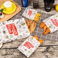 100Pcs Fries Paper Holder Fries Pouch Shawarma Burger Wrapper Greaseproof Paper Graham Bar Packaging