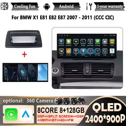 12.3 For BMW X1 E81 E82 E87 2007 - 2011 (CCC CIC) 8 Core Android 15 System Car Multimedia Player GPS