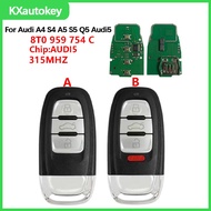 KXK008001For Audi A4 S4 A5 S5 Q5  FCCID-8T0 959 754 C 3/3+1Buttons Car Smart Card Remote Key AUDI5 3
