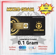 MicroGram 0.1 Gram Logam Mulia Emas Mini 24 Karat