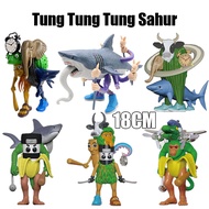 Mainan Anomali Brainrot Combined form Tung Tung Tung Sahur Action Figure Tralalero Tralala Toy 18cm 