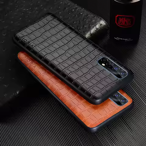 Luxury Crocodile Leather Case For Realme 8 7 Pro 8i 8s 5G 4G Q3i Narzo 20 pro 30 50 Premium Slim Fit