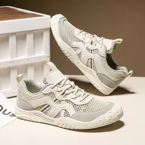 Mens Hollow Out Casual Shoes Stylish Summer Mesh Sneakers Non-Slip Canyoning Shoes Outdoor Walking T