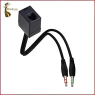 kokiya Professional Female RJ9 to Male 3.5mm Adapter Cable Converter 35cm Black