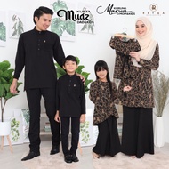 NEW ARRIVAL | FAMILY SET SEDONDON | KURUNG MARWA, GOWN BABY & KURTA MUAZ | BLACK | KURUNG LACE | BAJ