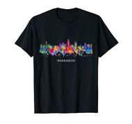 Marrakesh Morocco Watercolor Souvenir sky line T-Shirt