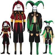 Circus Cosplay Costume Set - Pierrot & Harlequin Halloween Clown Outfit