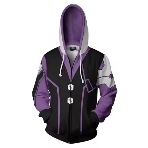 2025 enen Game Raven Hoodies ADD Cosplay Hooded Elsword 3D Printing Sweatshirt Zipper Jacket Unisex 