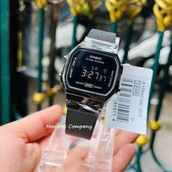 Montres Company 香港註冊公司(33年老店) 卡西歐 CASIO 不鏽鋼網錶帶 防水 A168 A168WEMB A168WEMB-1 A168WEMB-1B 全黑色 有現貨