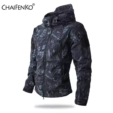 Lurker Shark Skin Soft Shell Tactical Jacket Men Winter New Waterproof Fleece Hooded Coat Hunt Cloth